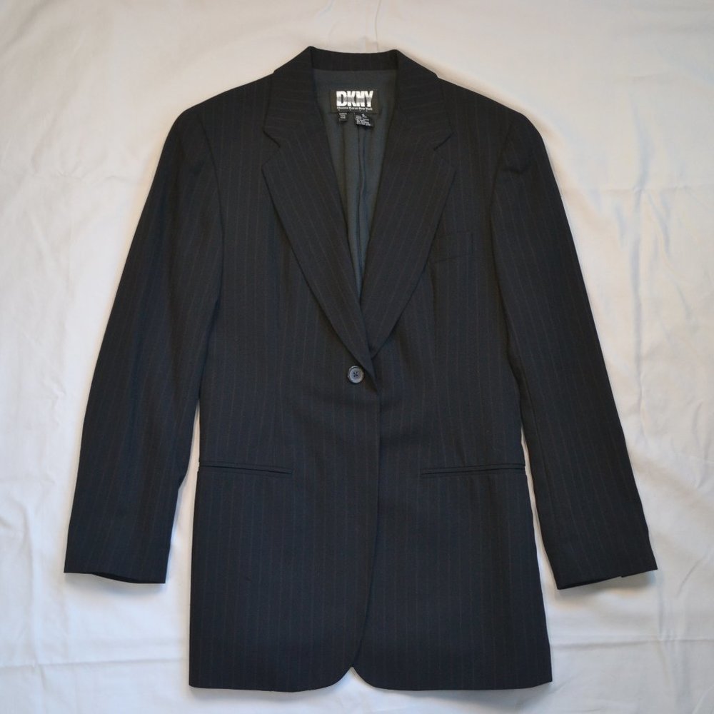 DKNY Black Pin Striped Blazer
